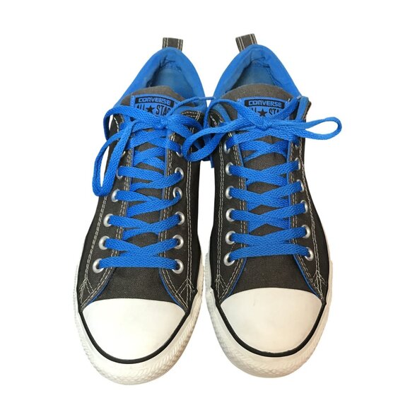 Converse Chuck Taylor All Star Low-Top Sneakers Mens Size 11 Gray & Blue Canvas - Picture 2 of 9
